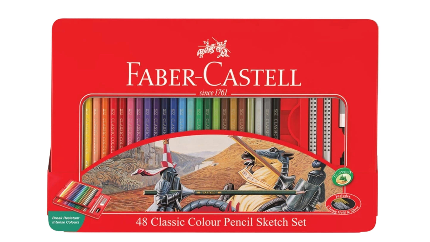 CLASSIC COLOR PCL SKETCH SET 48/METAL TIN (FSC)