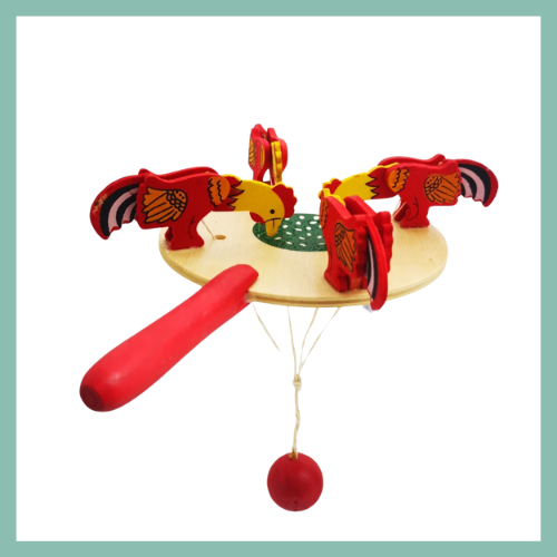 WOODEN PECKING CHICKEN